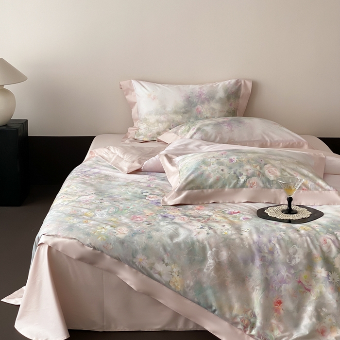 云栖2025全棉纯棉数码印花50支四件套-春意阑珊 春意阑珊-粉