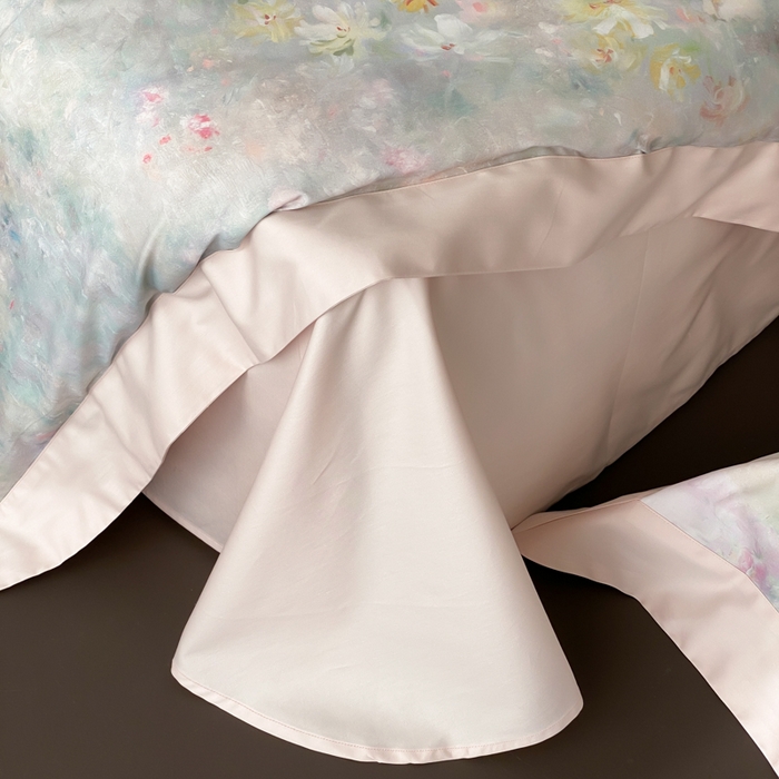 91家纺网 家纺一手货源 找家纺 云栖2025全棉纯棉数码印花50支四件套-春意阑珊 春意阑珊-粉