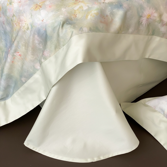 91家纺网 家纺一手货源 找家纺 云栖2025全棉纯棉数码印花50支四件套-春意阑珊 春意阑珊-绿