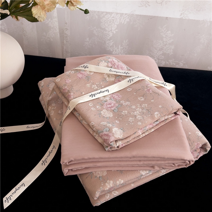 91家纺网 家纺一手货源 找家纺 （总）优品阁 2025新款云感皱皱纱四件套