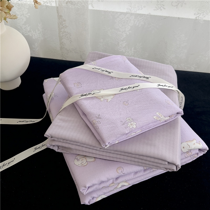 91家纺网 家纺一手货源 找家纺 （总）优品阁 2025新款云感皱皱纱四件套