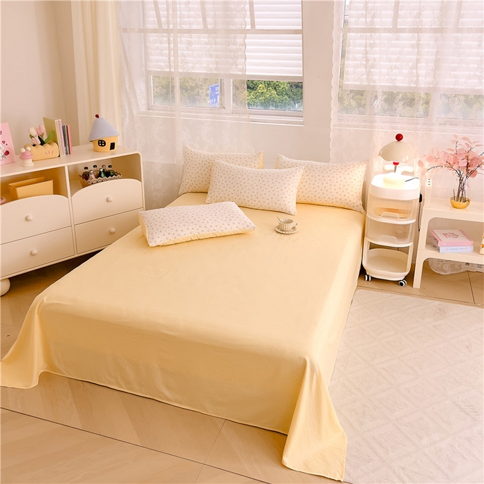 91家纺网 家纺一手货源 找家纺 优品阁 2025新款云感皱皱纱四件套 小晴天