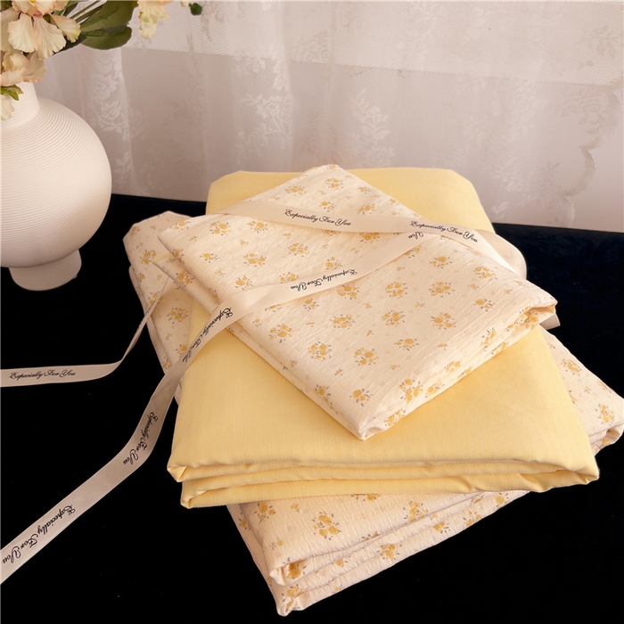 优品阁 2025新款云感皱皱纱四件套 小晴天