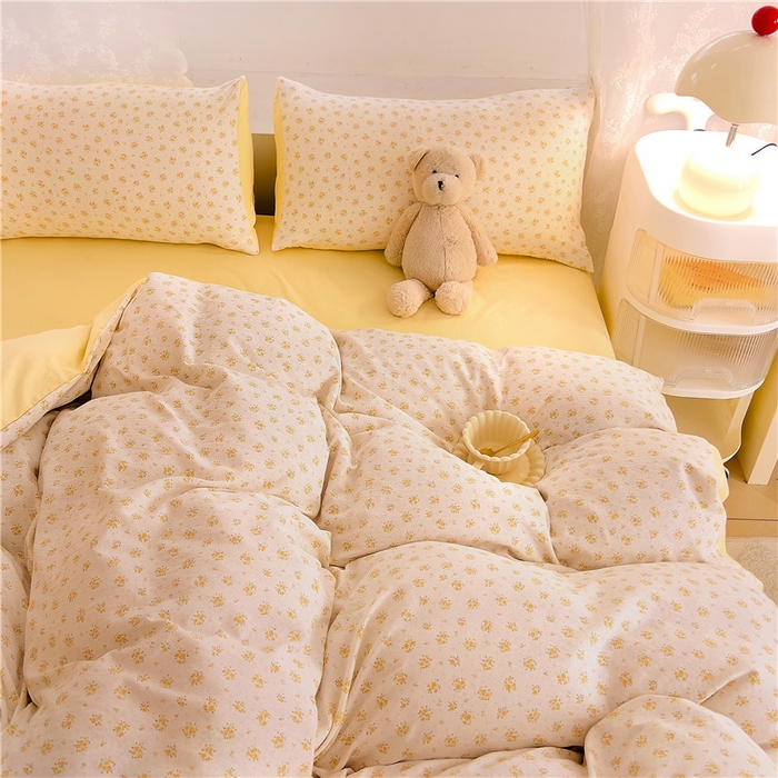 91家纺网 家纺一手货源 找家纺 优品阁 2025新款云感皱皱纱四件套 小晴天