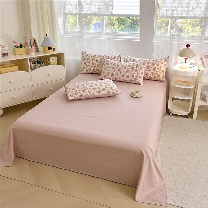 91家纺网 家纺一手货源 找家纺 优品阁 2025新款云感皱皱纱四件套 蔷薇花园