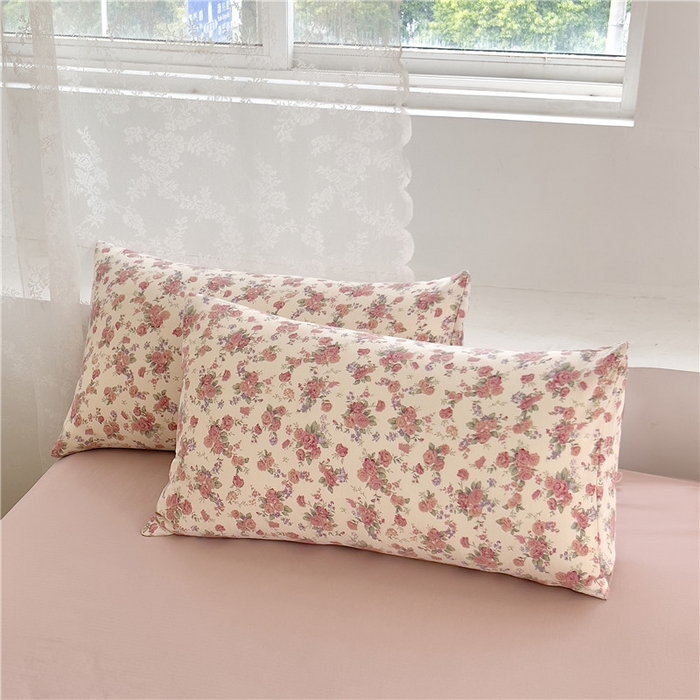 91家纺网 家纺一手货源 找家纺 优品阁 2025新款云感皱皱纱四件套 蔷薇花园