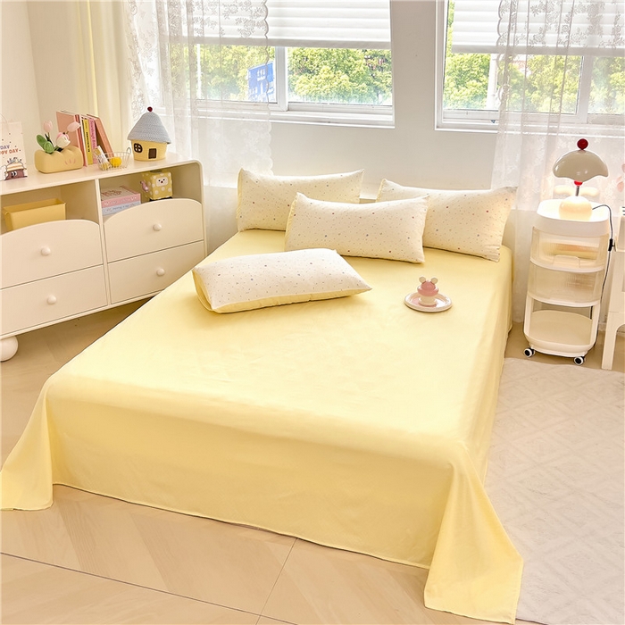 91家纺网 家纺一手货源 找家纺 优品阁 2025新款云感皱皱纱四件套 奶油派