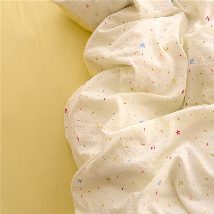 91家纺网 家纺一手货源 找家纺 优品阁 2025新款云感皱皱纱四件套 奶油派