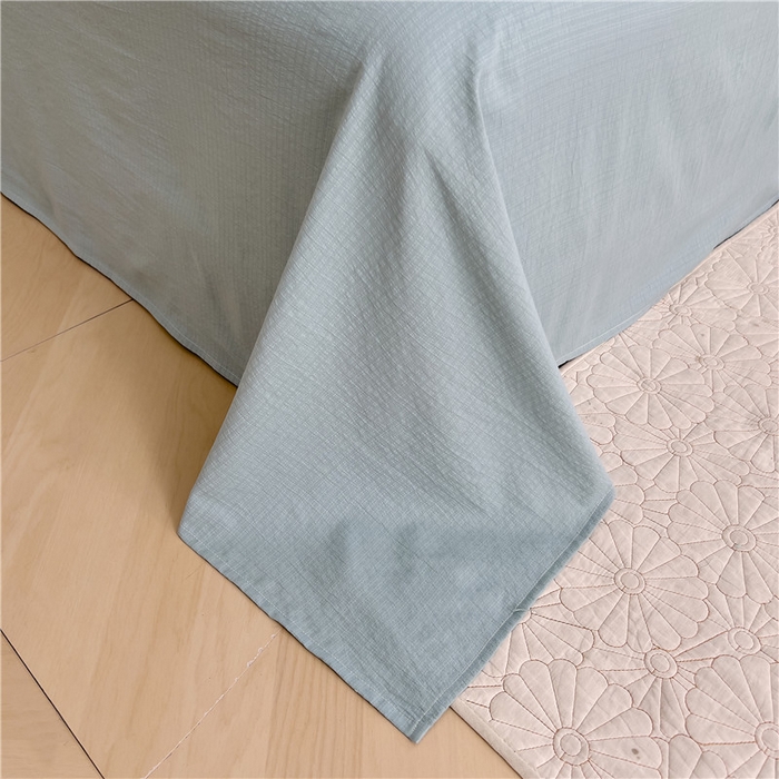 91家纺网 家纺一手货源 找家纺 优品阁 2025新款云感皱皱纱四件套 抹茶波波