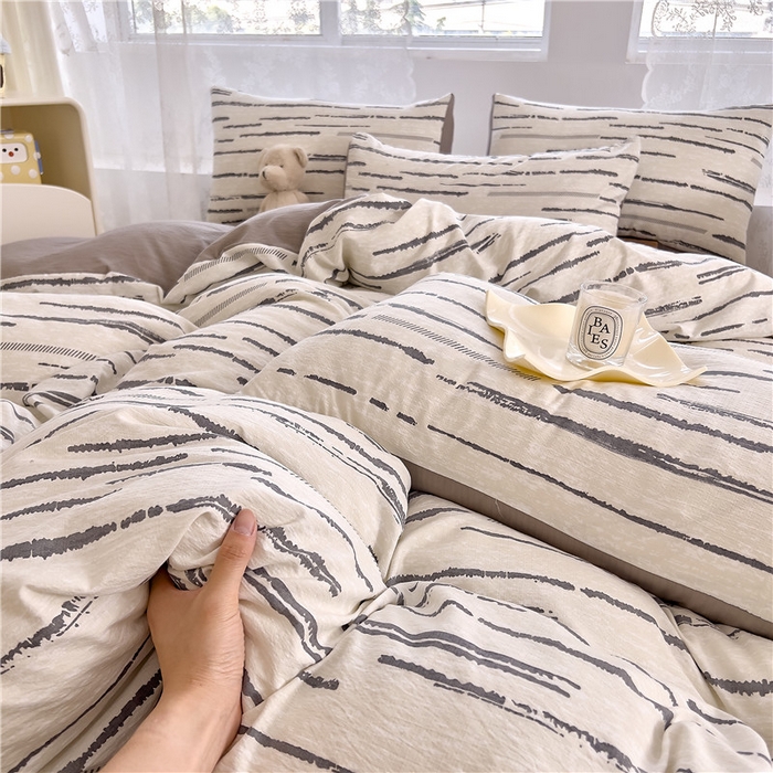 91家纺网 家纺一手货源 找家纺 优品阁 2025新款云感皱皱纱四件套 凯伦