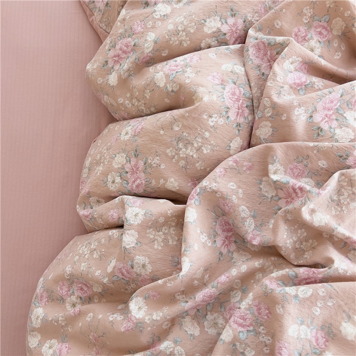 91家纺网 家纺一手货源 找家纺 优品阁 2025新款云感皱皱纱四件套 花样年华