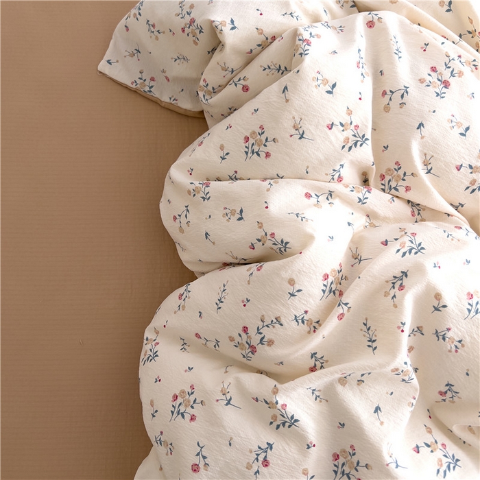 91家纺网 家纺一手货源 找家纺 优品阁 2025新款云感皱皱纱四件套 朝花夕拾