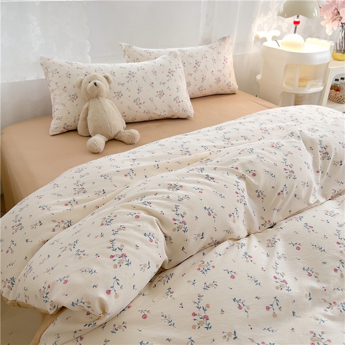 91家纺网 家纺一手货源 找家纺 优品阁 2025新款云感皱皱纱四件套 朝花夕拾