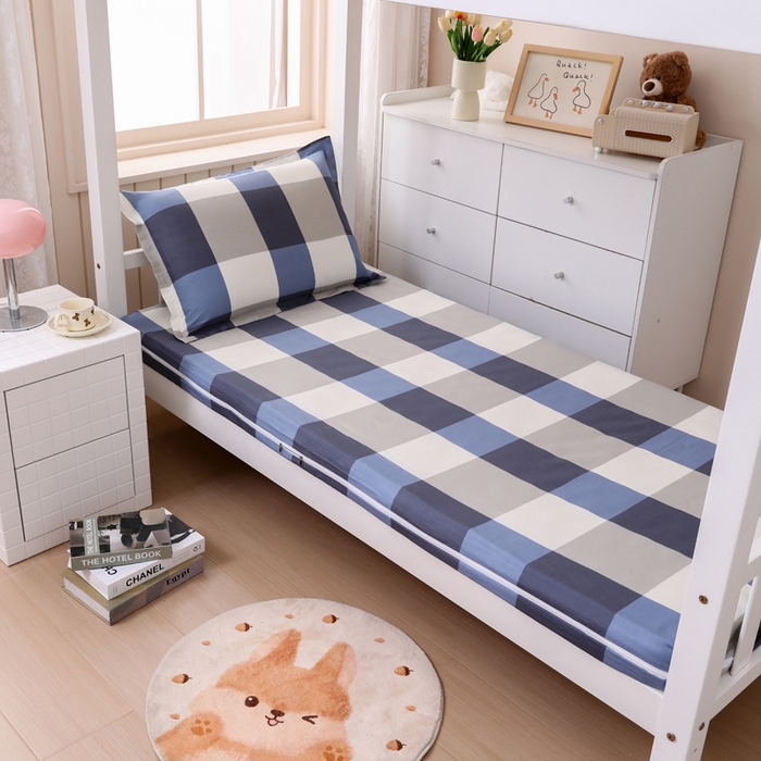 91家纺网 家纺一手货源 找家纺 （总） 凌云2025年新品全棉学生宿舍床垫套全包拉链式床笠单件纯棉床罩保护套