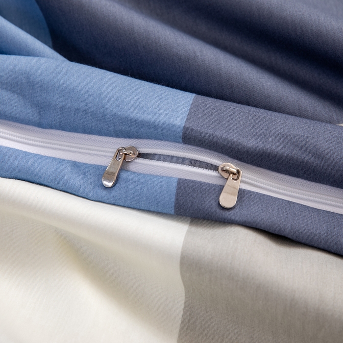 91家纺网 家纺一手货源 找家纺  凌云2025年新品全棉学生宿舍床垫套全包拉链式床笠单件纯棉床罩保护套 蓝大格蓝