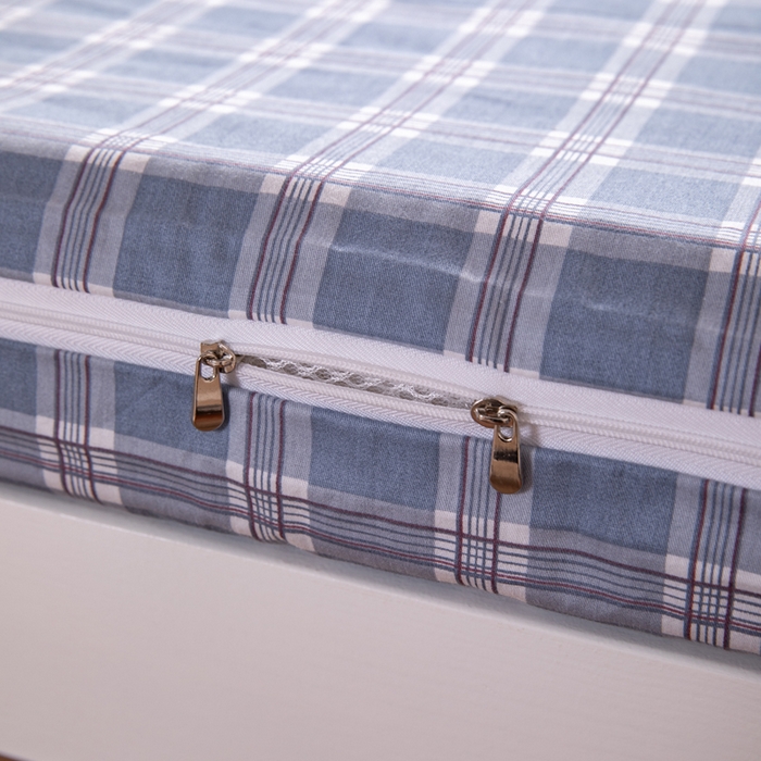 91家纺网 家纺一手货源 找家纺  凌云2025年新品全棉学生宿舍床垫套全包拉链式床笠单件纯棉床罩保护套 麦田蓝