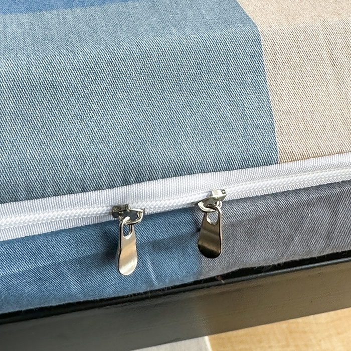 91家纺网 家纺一手货源 找家纺 凌云2025年新品全棉学生宿舍床垫套全包拉链式床笠单件纯棉床罩保护套 灰蓝格