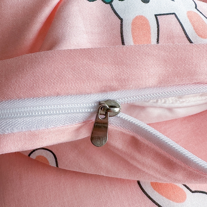 91家纺网 家纺一手货源 找家纺 凌云2025年新品全棉学生宿舍床垫套全包拉链式床笠单件纯棉床罩保护套 水果兔-粉