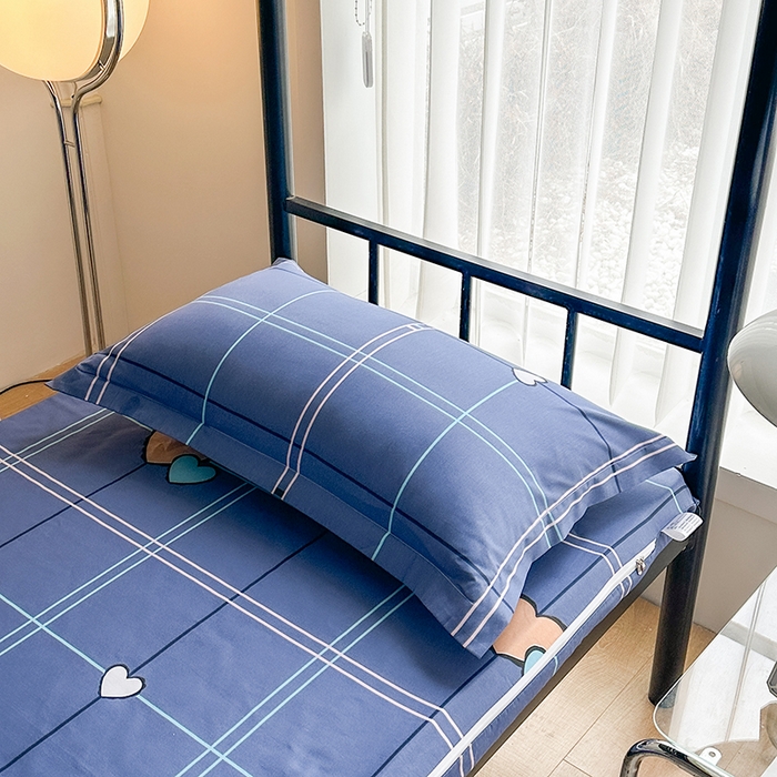 91家纺网 家纺一手货源 找家纺 凌云2025年新品全棉学生宿舍床垫套全包拉链式床笠单件纯棉床罩保护套 心有灵犀