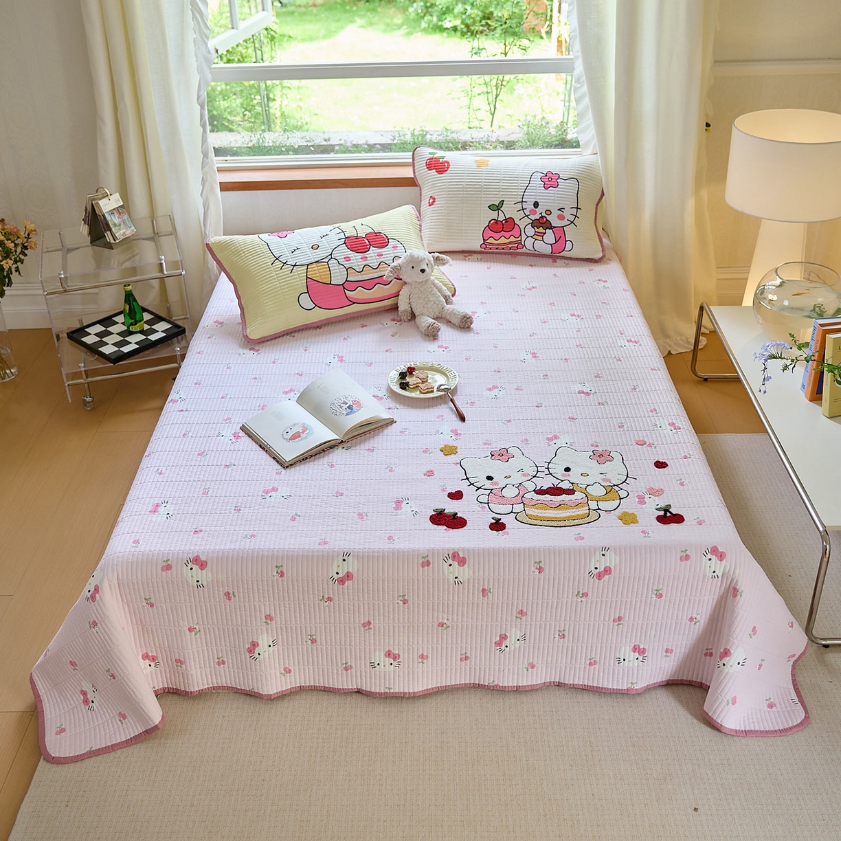 91家纺网 家纺一手货源 找家纺 （总）鑫喜莱家纺 2025新款毛巾绣云朵棉床盖三件套