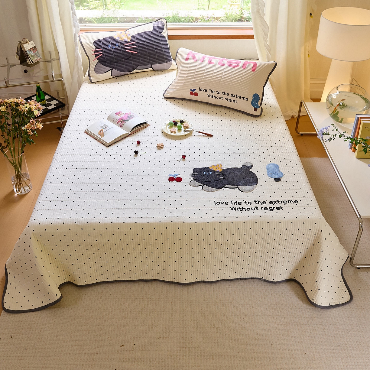 91家纺网 家纺一手货源 找家纺 （总）鑫喜莱家纺 2025新款毛巾绣云朵棉床盖三件套