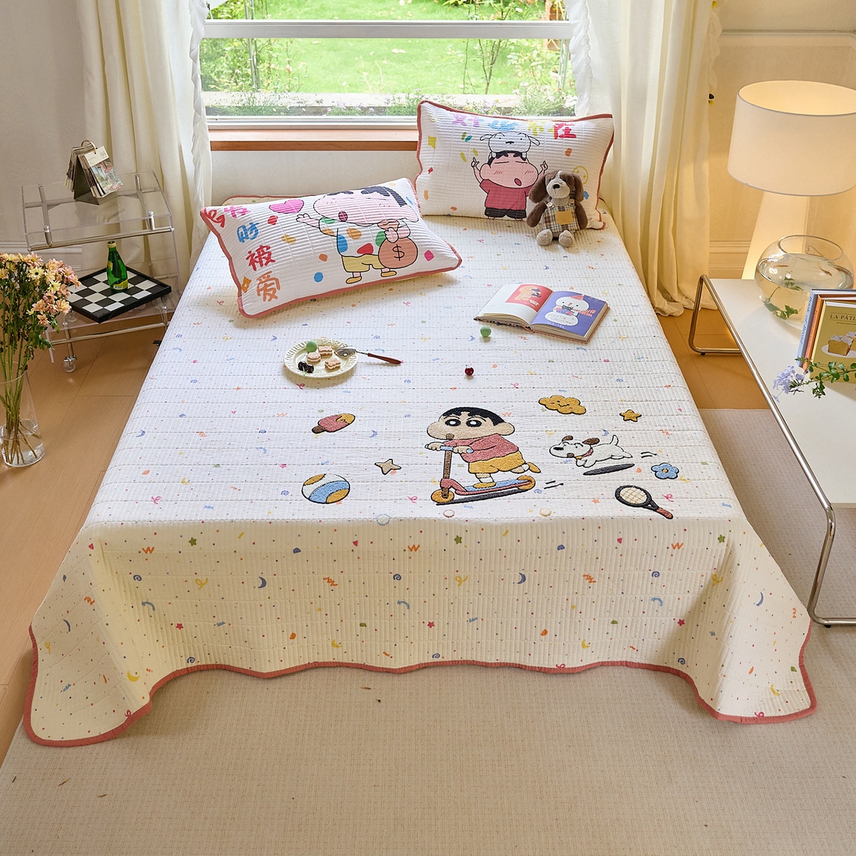 91家纺网 家纺一手货源 找家纺 （总）鑫喜莱家纺 2025新款毛巾绣云朵棉床盖三件套