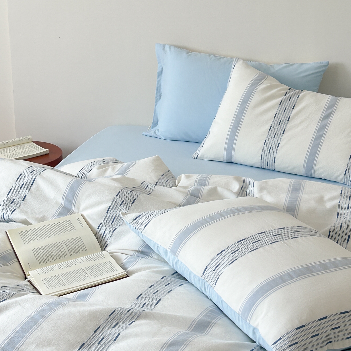 91家纺网 家纺一手货源 找家纺 （总）曼布缇 2025新款全棉色织提花水洗棉四件套套件（券后控价268/288,308起）