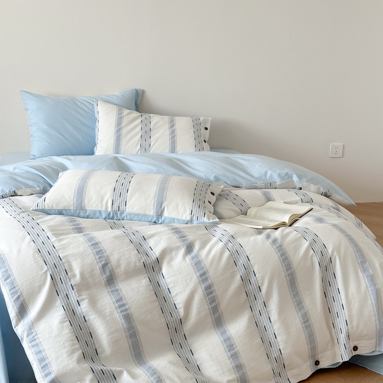 91家纺网 家纺一手货源 找家纺 （总）曼布缇 2025新款全棉色织提花水洗棉四件套套件（券后控价268/288,308起）