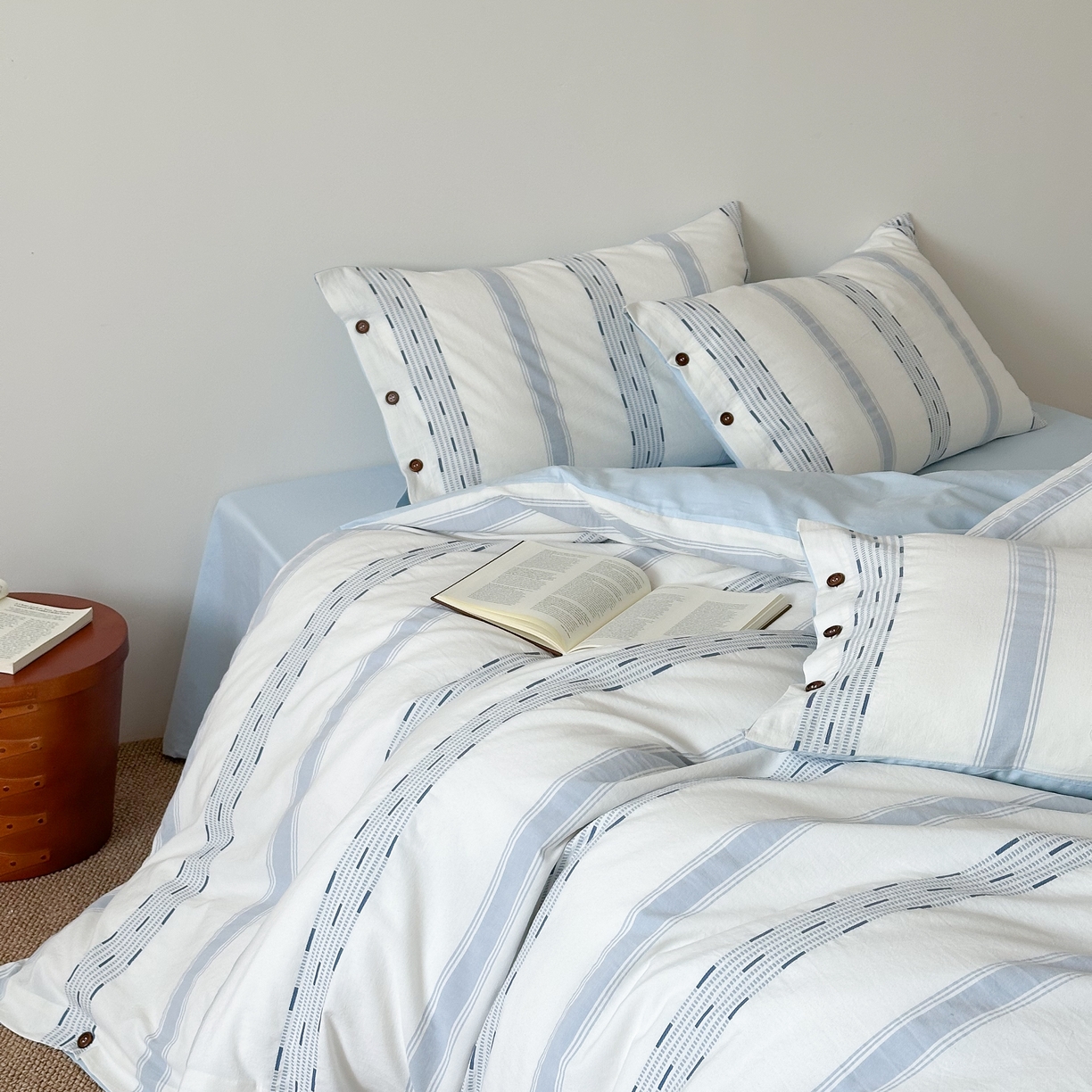 91家纺网 家纺一手货源 找家纺 （总）曼布缇 2025新款全棉色织提花水洗棉四件套套件（券后控价268/288,308起）