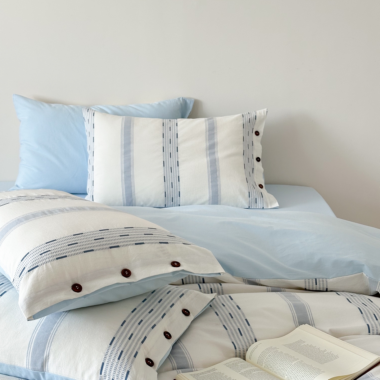 91家纺网 家纺一手货源 找家纺 （总）曼布缇 2025新款全棉色织提花水洗棉四件套套件（券后控价268/288,308起）