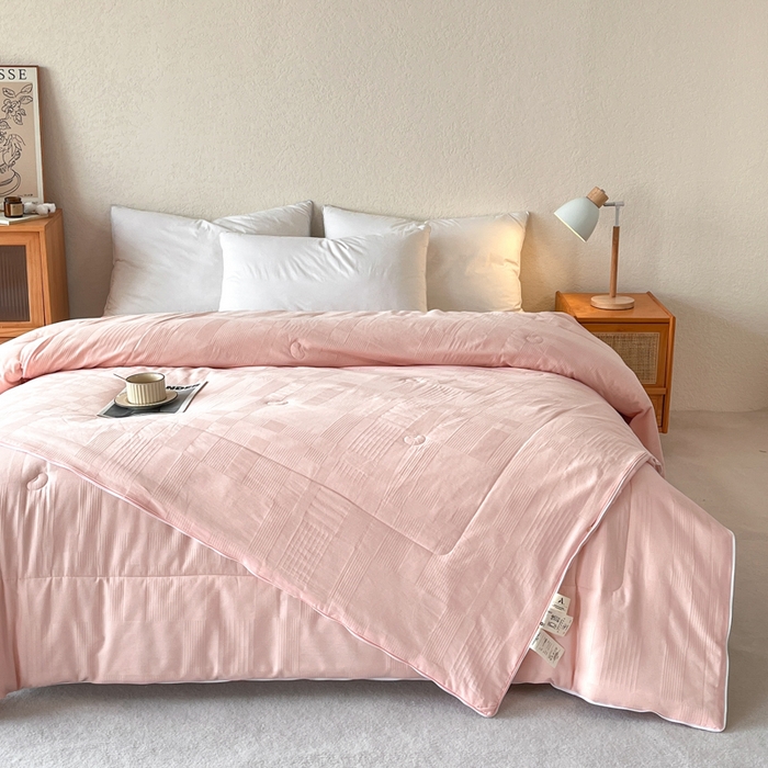 91家纺网 家纺一手货源 找家纺 鸣升家纺 2025新款全棉被子母被被子被芯四季款 菽菽木兰-粉