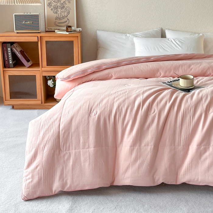 91家纺网 家纺一手货源 找家纺 鸣升家纺 2025新款全棉被子母被被子被芯四季款 菽菽木兰-粉