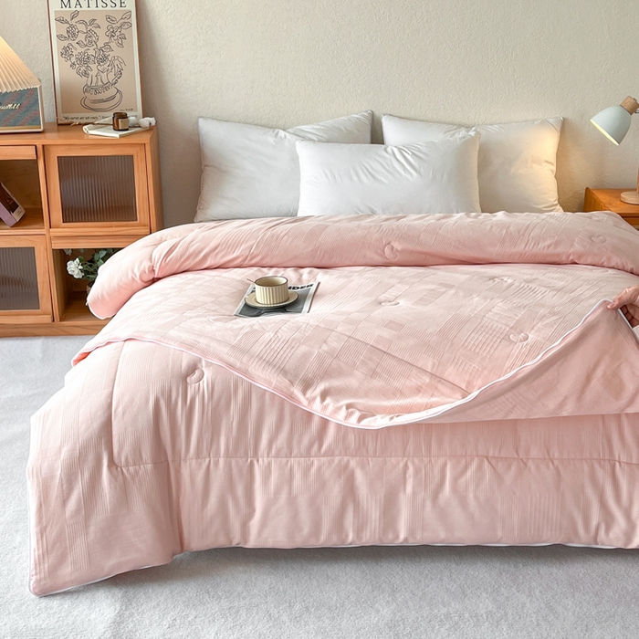 91家纺网 家纺一手货源 找家纺 鸣升家纺 2025新款全棉被子母被被子被芯四季款 菽菽木兰-粉