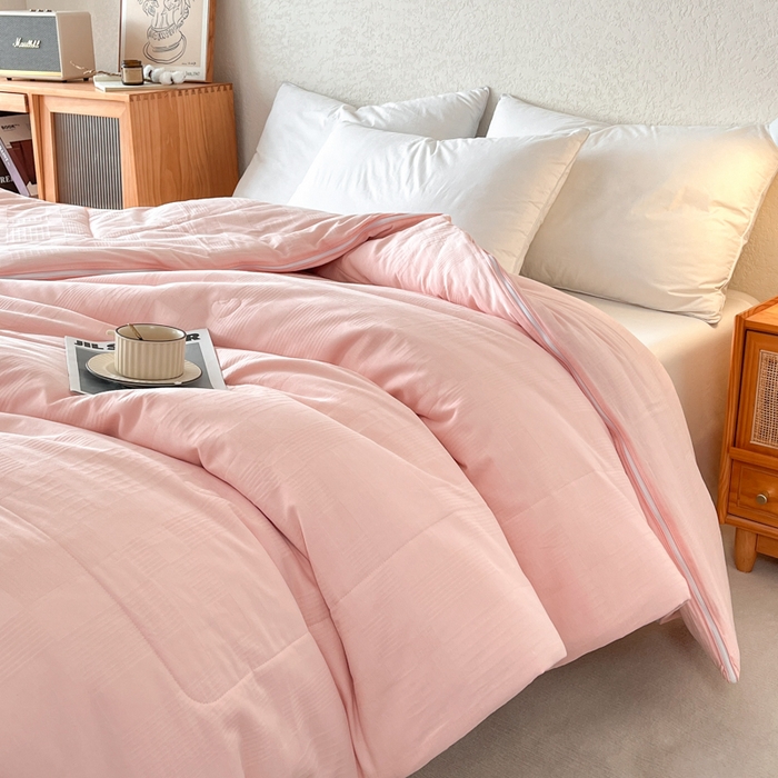 91家纺网 家纺一手货源 找家纺 鸣升家纺 2025新款全棉被子母被被子被芯四季款 菽菽木兰-粉