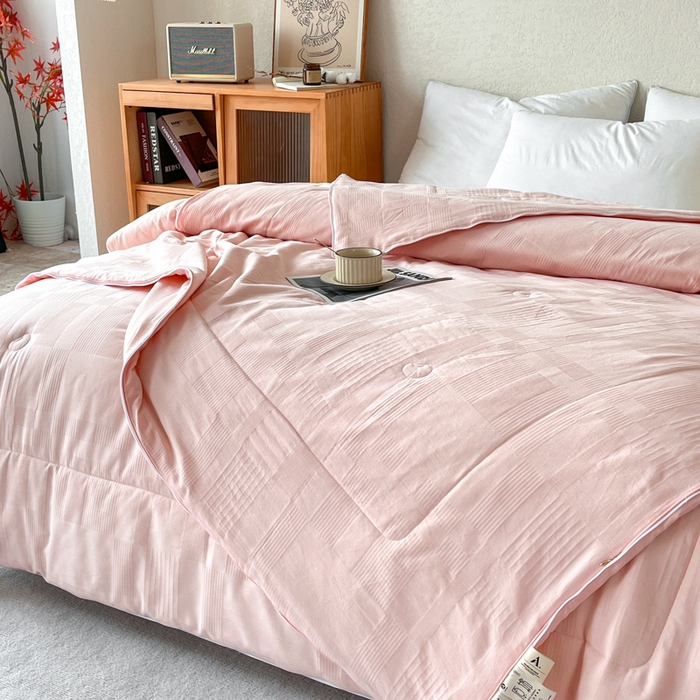 91家纺网 家纺一手货源 找家纺 鸣升家纺 2025新款全棉被子母被被子被芯四季款 菽菽木兰-粉