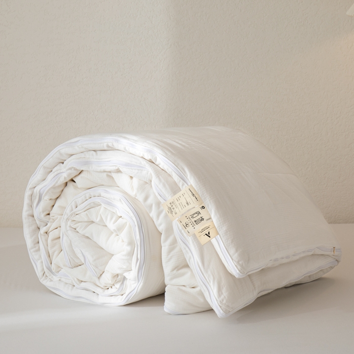 91家纺网 家纺一手货源 找家纺 鸣升家纺 2025新款全棉被子母被被子被芯四季款 菽菽木兰-白