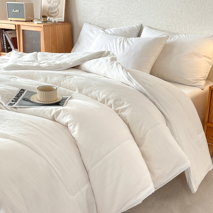 91家纺网 家纺一手货源 找家纺 鸣升家纺 2025新款全棉被子母被被子被芯四季款 菽菽木兰-白