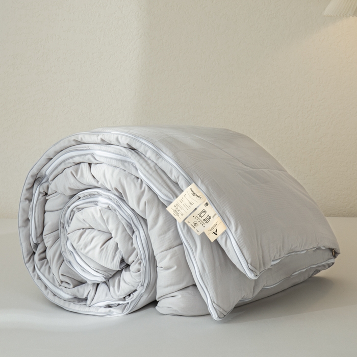 91家纺网 家纺一手货源 找家纺 鸣升家纺 2025新款全棉被子母被被子被芯四季款 菽菽木兰-灰