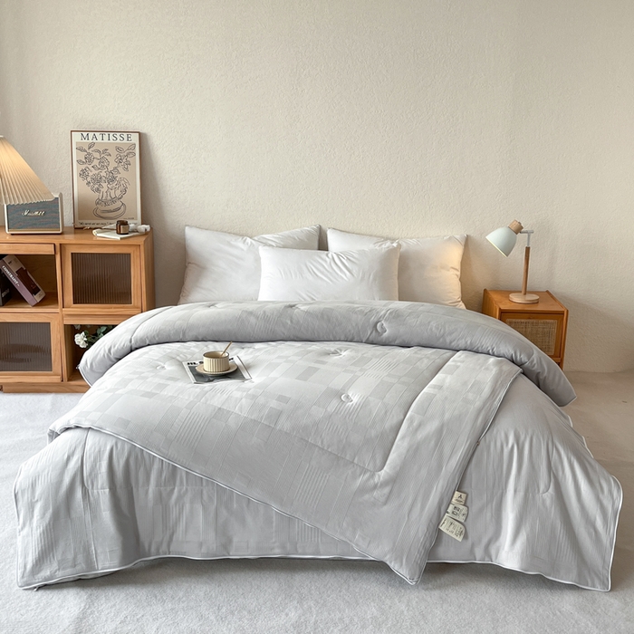 91家纺网 家纺一手货源 找家纺 鸣升家纺 2025新款全棉被子母被被子被芯四季款 菽菽木兰-灰