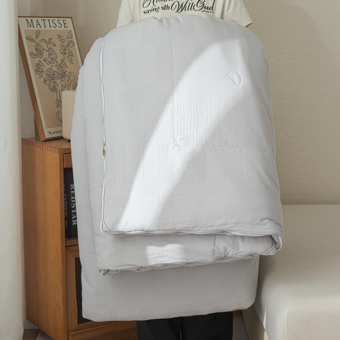 91家纺网 家纺一手货源 找家纺 鸣升家纺 2025新款全棉被子母被被子被芯四季款 菽菽木兰-灰