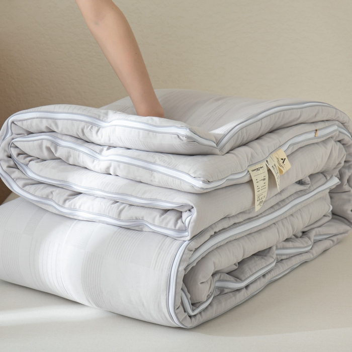 91家纺网 家纺一手货源 找家纺 鸣升家纺 2025新款全棉被子母被被子被芯四季款 菽菽木兰-灰