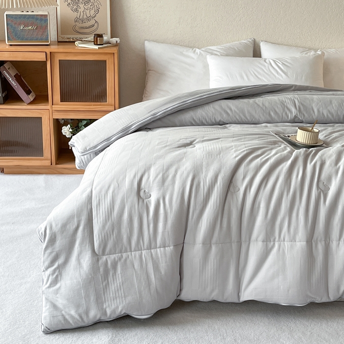 91家纺网 家纺一手货源 找家纺 鸣升家纺 2025新款全棉被子母被被子被芯四季款 菽菽木兰-灰