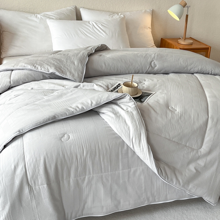 91家纺网 家纺一手货源 找家纺 鸣升家纺 2025新款全棉被子母被被子被芯四季款 菽菽木兰-灰