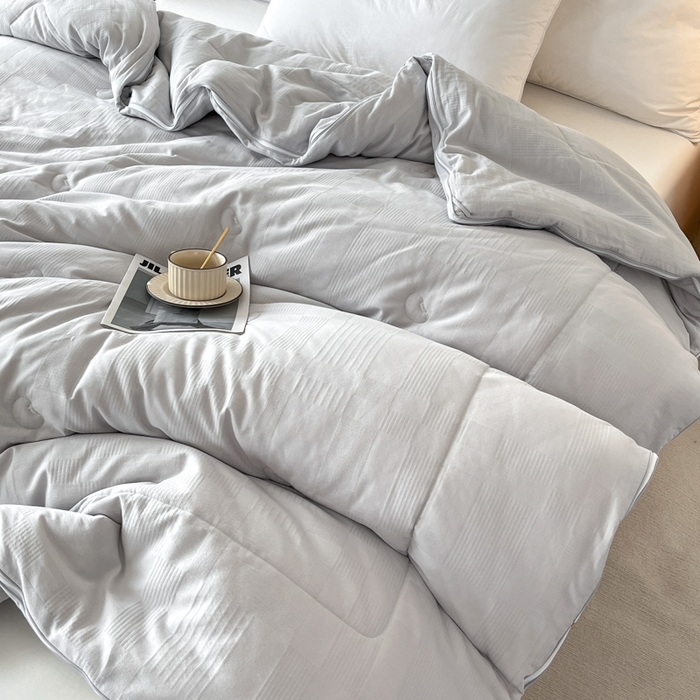 91家纺网 家纺一手货源 找家纺 鸣升家纺 2025新款全棉被子母被被子被芯四季款 菽菽木兰-灰