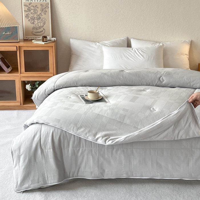 91家纺网 家纺一手货源 找家纺 鸣升家纺 2025新款全棉被子母被被子被芯四季款 菽菽木兰-灰