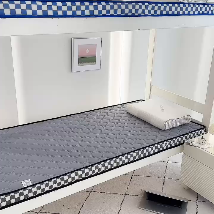 91家纺网 家纺一手货源 找家纺 （总）水妙家纺 2024新款学生宿舍上下铺乳胶记忆海绵床垫厚度9cm寝室超密回弹性好记忆海绵床垫