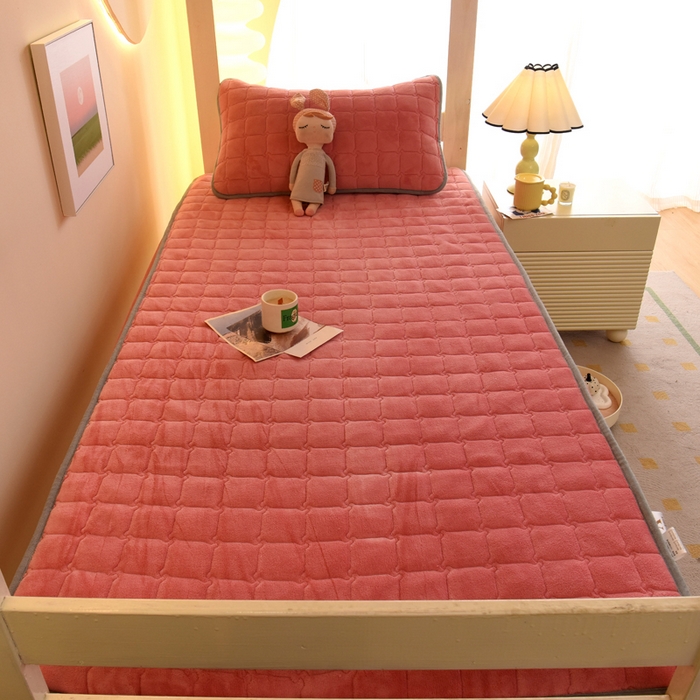 91家纺网 家纺一手货源 找家纺 （总）水妙家纺 2024新款加厚200克A类牛奶绒夹棉床笠纯色素色大学生宿舍床垫保护套学生上下铺