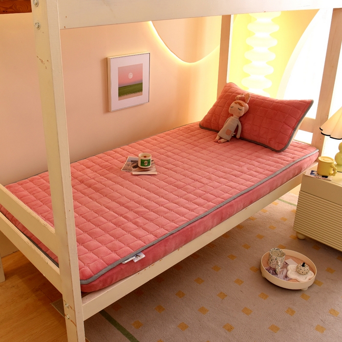 91家纺网 家纺一手货源 找家纺 （总）水妙家纺 2024新款加厚200克A类牛奶绒夹棉床笠纯色素色大学生宿舍床垫保护套学生上下铺