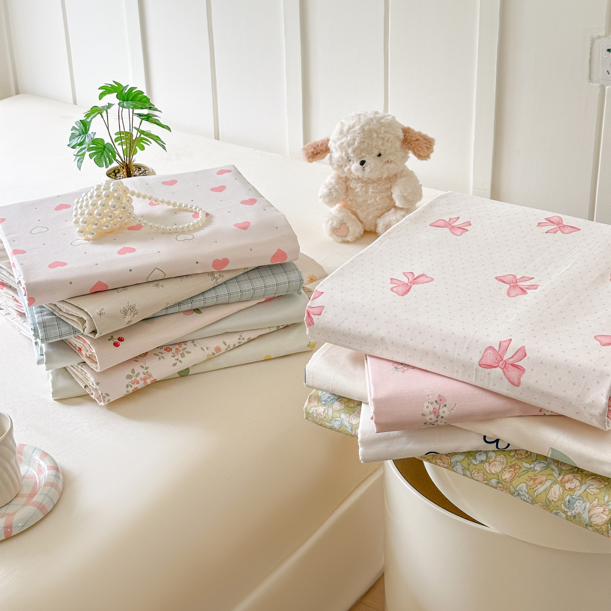 91家纺网 家纺一手货源 找家纺 芙绣家纺 2025新款A类全棉小清新印花单被套单枕套学生单品系列 组合图仅供参考