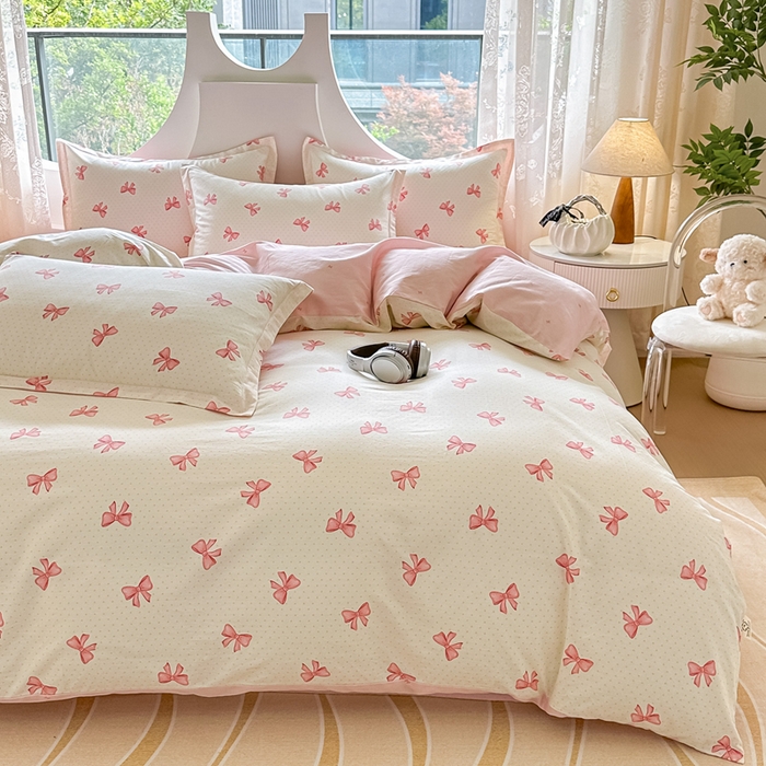 91家纺网 家纺一手货源 找家纺 芙绣家纺 2025新款A类全棉小清新印花单被套单枕套学生单品系列 芳华